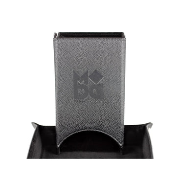 MDG – Fold Up Leather Dice Tower: Black
