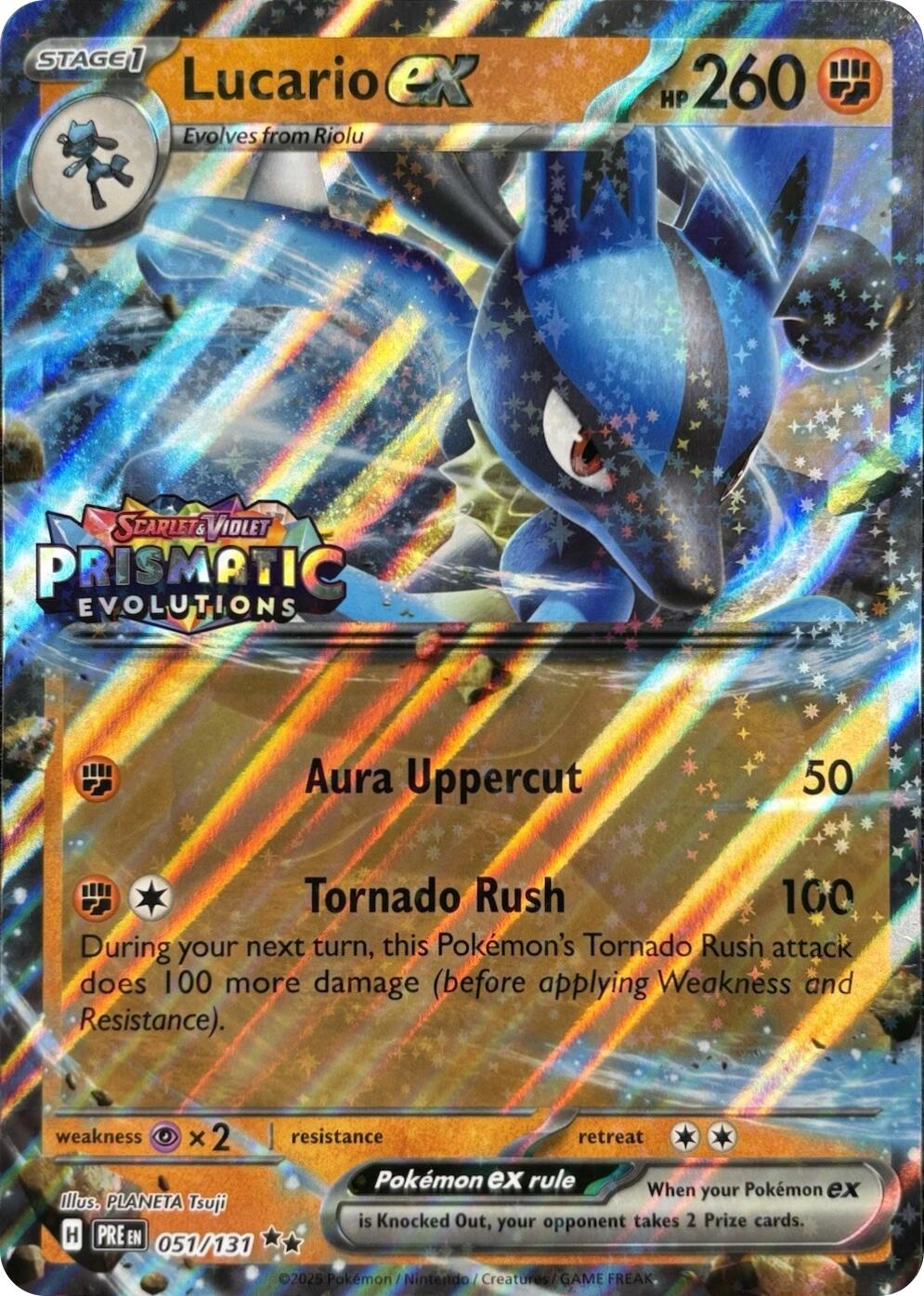 Lucario ex (051/131) (Prismatic Evolutions Stamp) [Miscellaneous Cards]