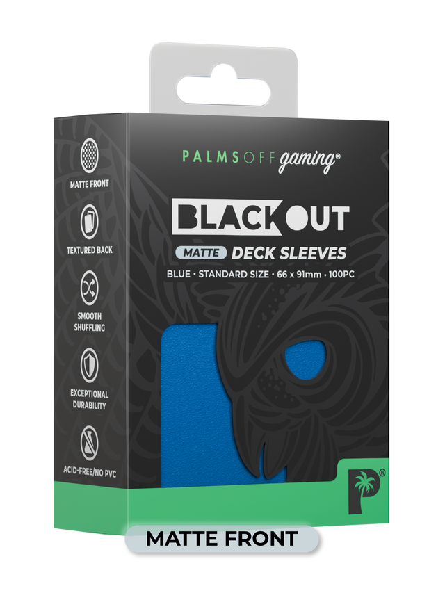 Palms Off Gaming Blackout Deck Sleeves Standard Size 100pc Matte