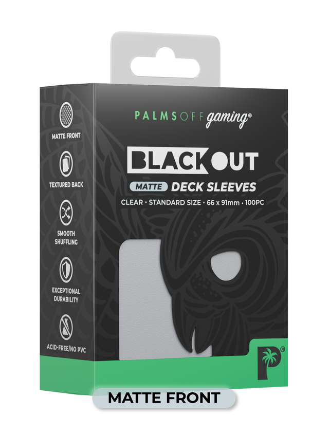 Palms Off Gaming Blackout Deck Sleeves Standard Size 100pc Matte