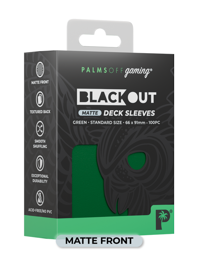 Palms Off Gaming Blackout Deck Sleeves Standard Size 100pc Matte