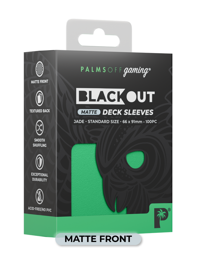 Palms Off Gaming Blackout Deck Sleeves Standard Size 100pc Matte