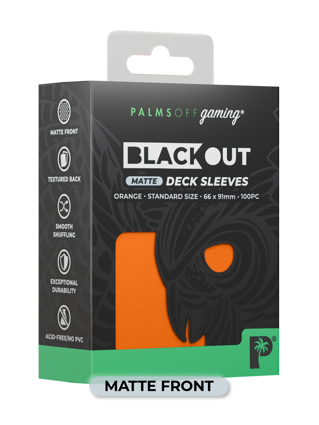 Palms Off Gaming Blackout Deck Sleeves Standard Size 100pc Matte