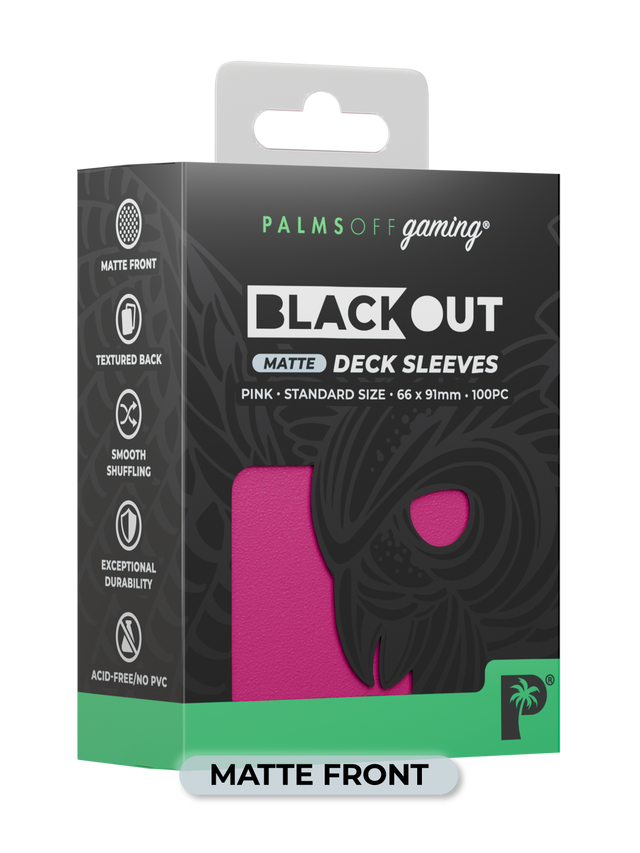 Palms Off Gaming Blackout Deck Sleeves Standard Size 100pc Matte