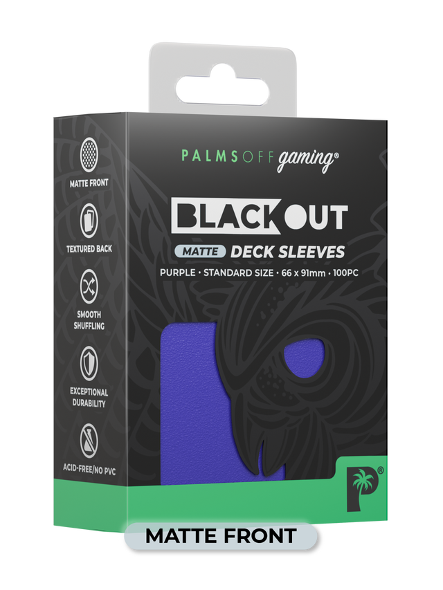 Palms Off Gaming Blackout Deck Sleeves Standard Size 100pc Matte