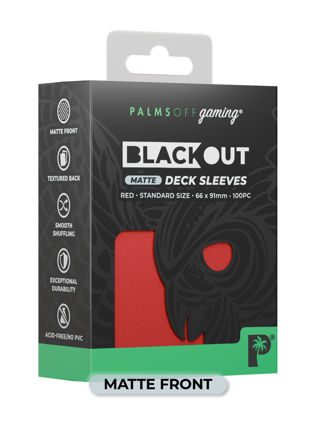 Palms Off Gaming Blackout Deck Sleeves Standard Size 100pc Matte