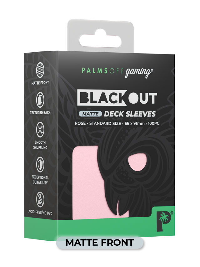 Palms Off Gaming Blackout Deck Sleeves Standard Size 100pc Matte