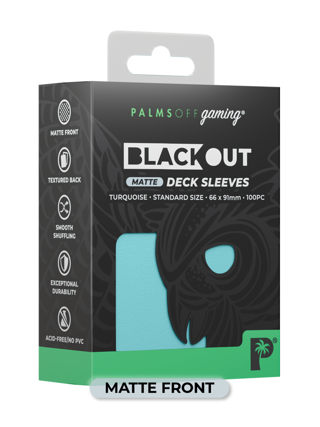 Palms Off Gaming Blackout Deck Sleeves Standard Size 100pc Matte