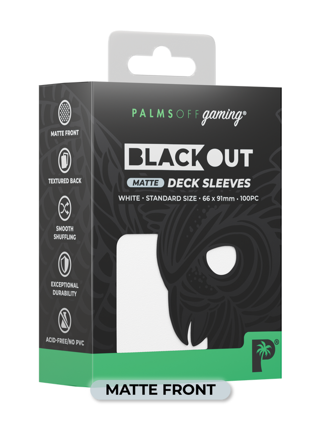 Palms Off Gaming Blackout Deck Sleeves Standard Size 100pc Matte